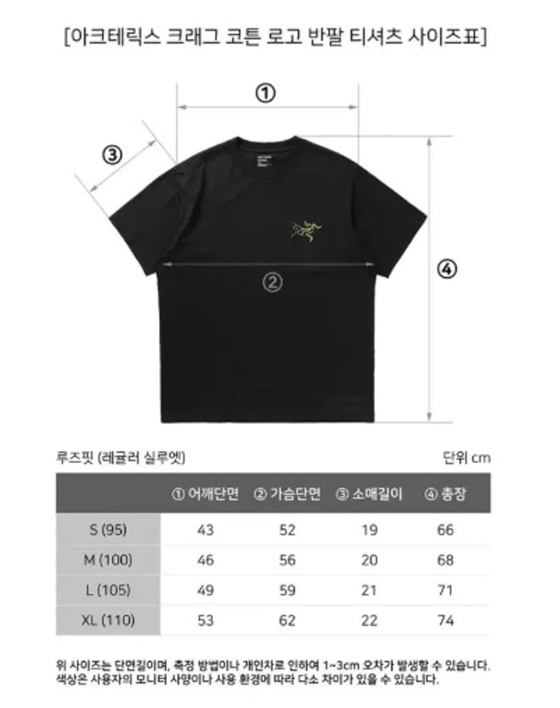 아크테릭스 반팔티 블랙 S  상품이미지5