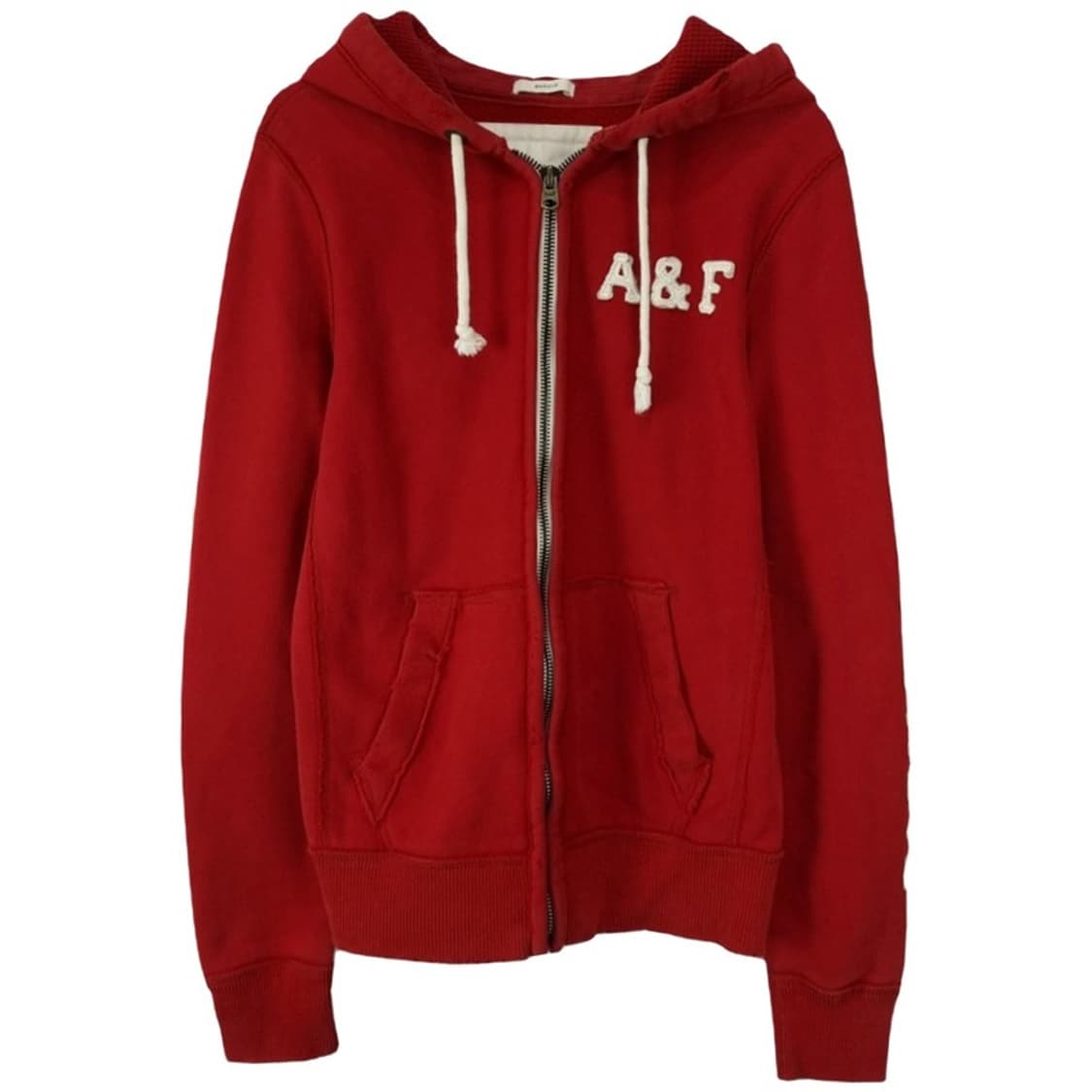 [아베크롬비] Y2K 로고 패치 빈티지 후드 집업 레드 M19205 상품이미지2