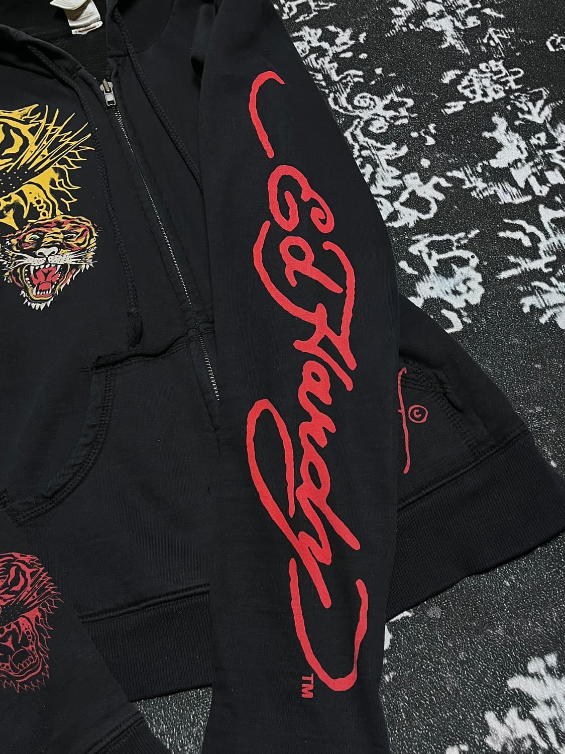 00's Ed Hardy y2k Tattoo Hooded Zip-Up S 상품이미지3