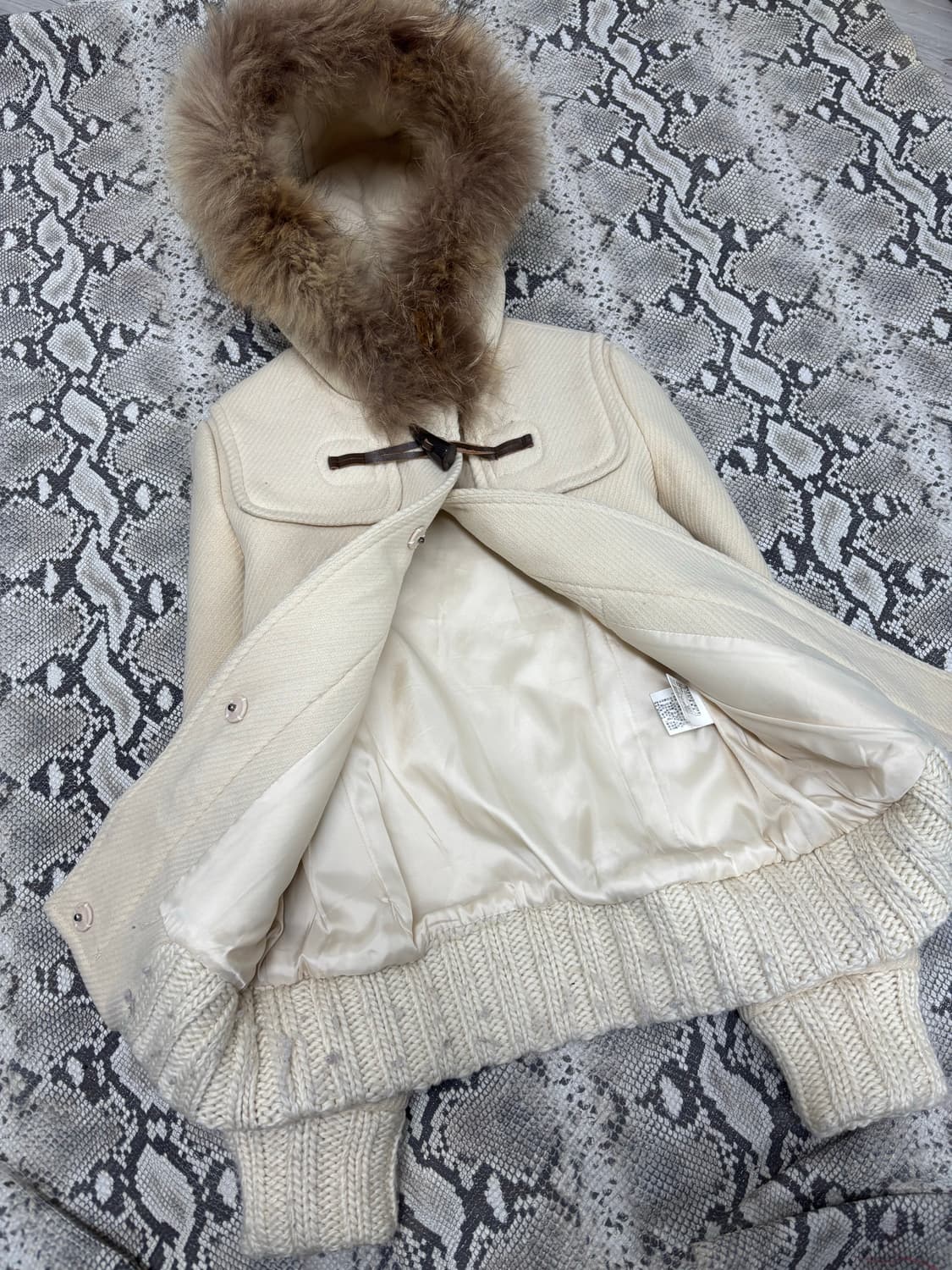 Mori Girl Mood Y2K Fur Hoodie Wool Ivory 상품이미지9