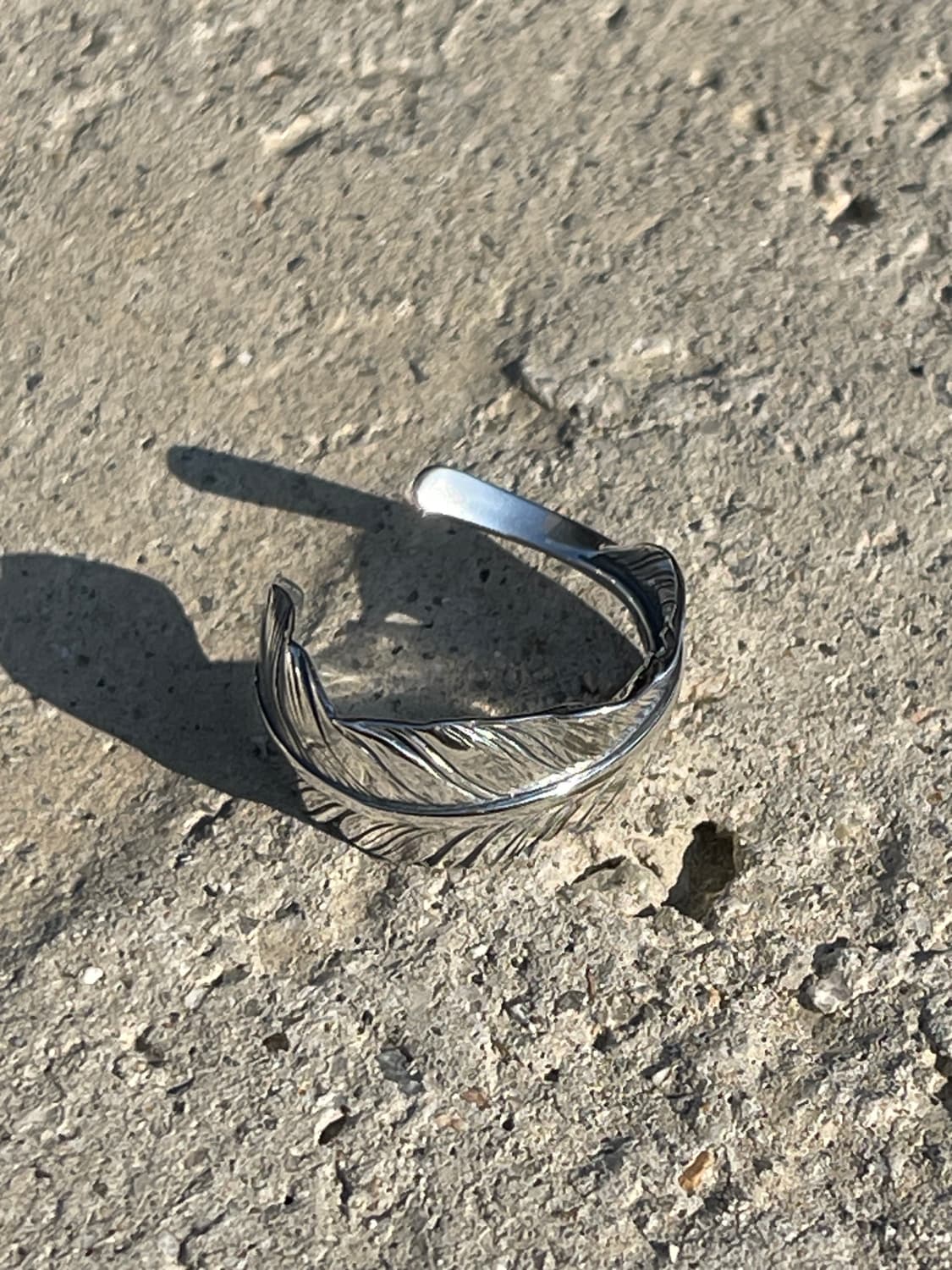 (925)페더 오픈 실버 남자반지 상품이미지3