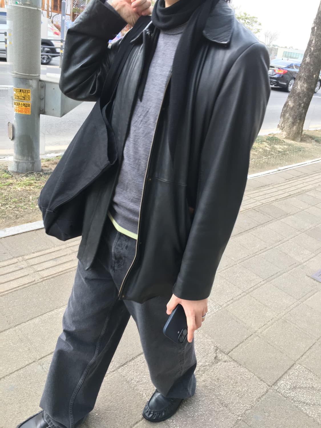 올드 갭 레더 카코트 상품이미지4