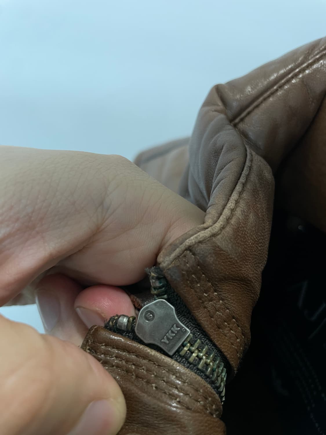 (M) Armani Jeans 아르마니 진스 브라운 투웨이 양가죽 패딩 상품이미지8