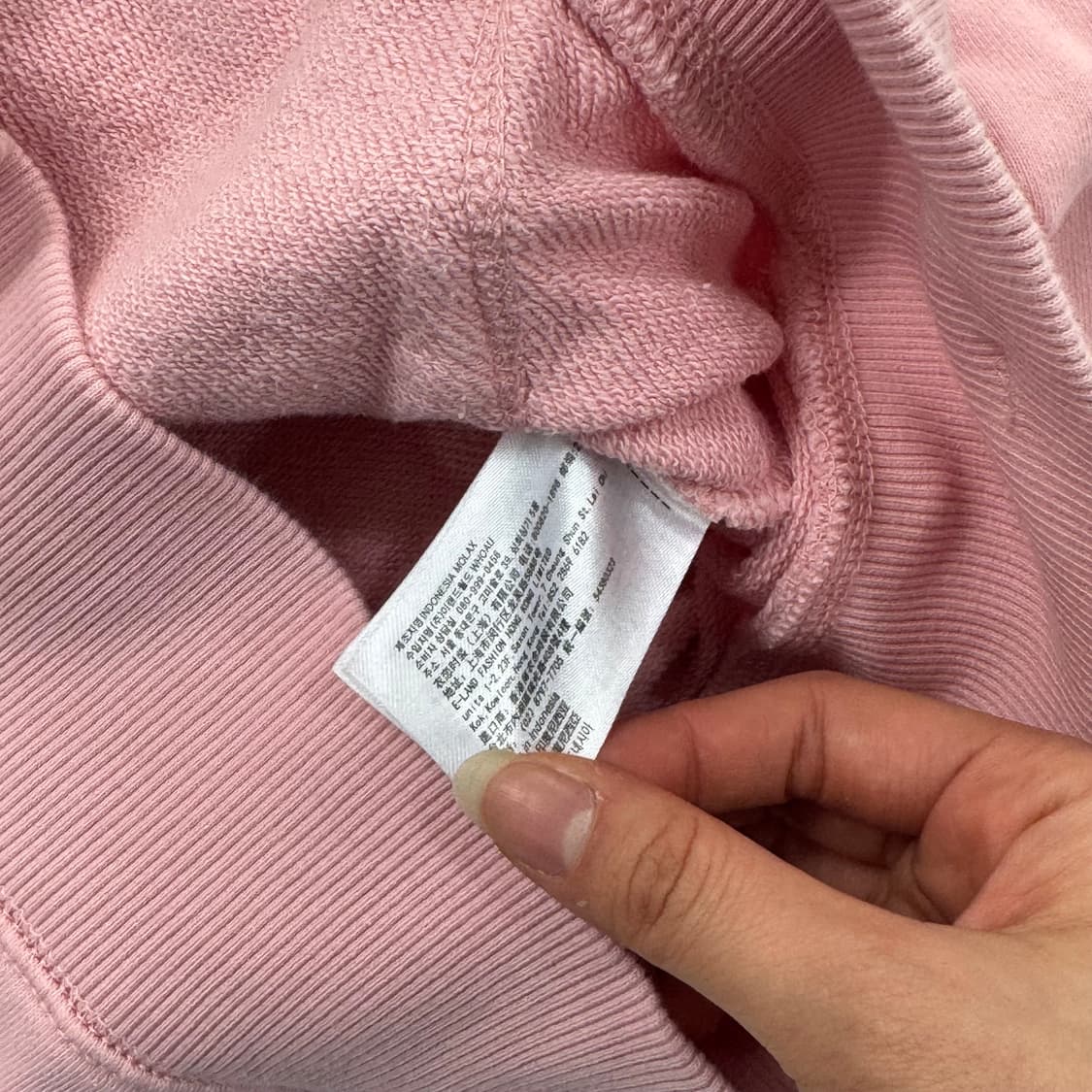 Who A U 후아유 스펠아웃 로고 라이트 핑크 후드집업 상품이미지6