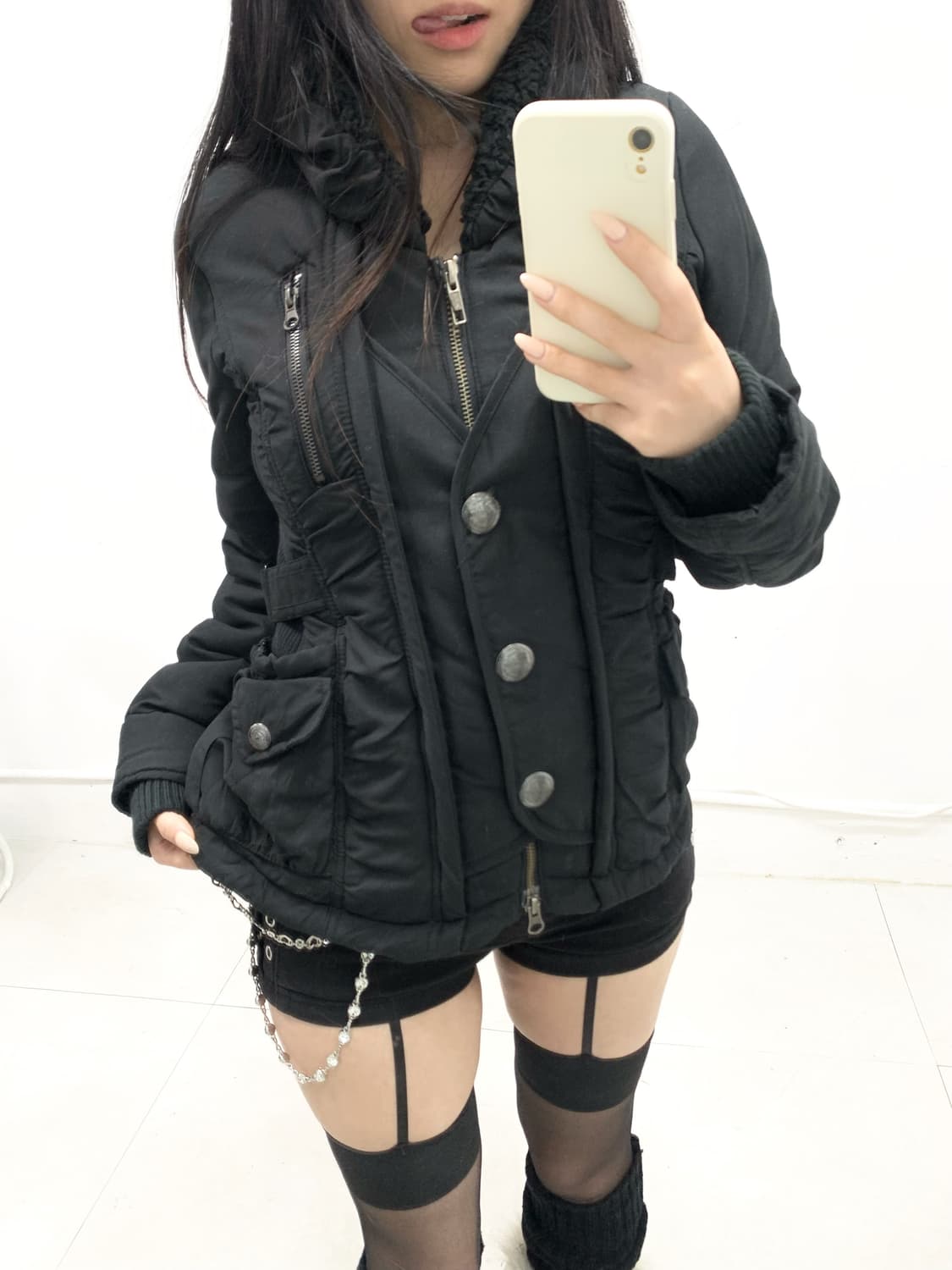 [BACKS] 택O 갸루 y2k 투웨이 블랙 자켓 상품이미지3