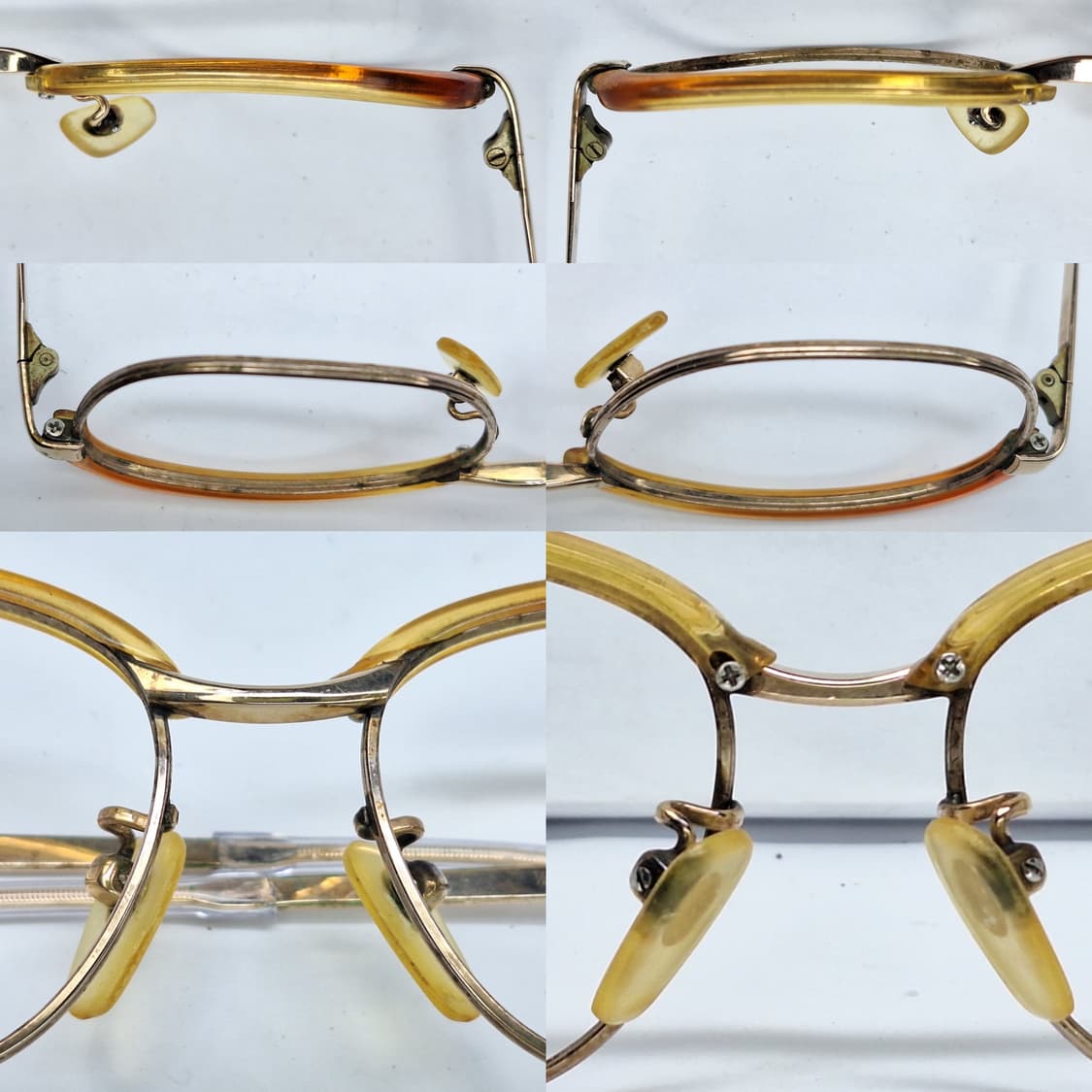 80s 일본 빈티지/LAURIFR no550 12KGF 금장 하금테 안경 상품이미지9