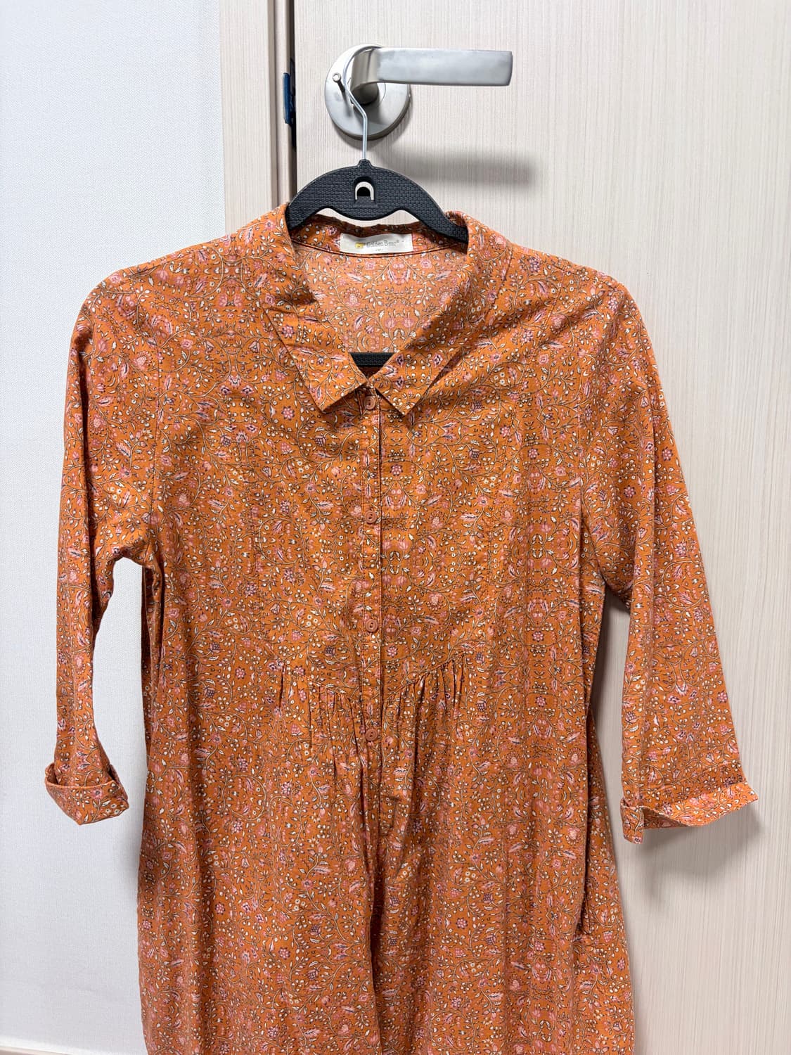 골든베어 오렌지 잔꽃 7부소매 셔츠 상품이미지2