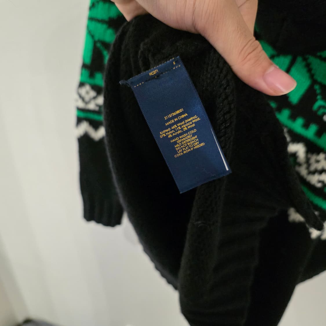 폴로 랄프 로렌 노르딕 패턴 후드 니트 스웨터 XS 상품이미지7