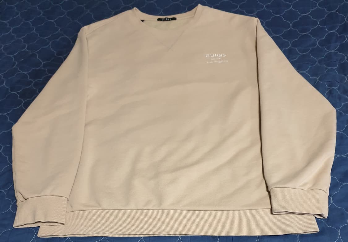 게스 자수 로고 오버핏 맨투맨 브라운 (XL) 상품이미지1