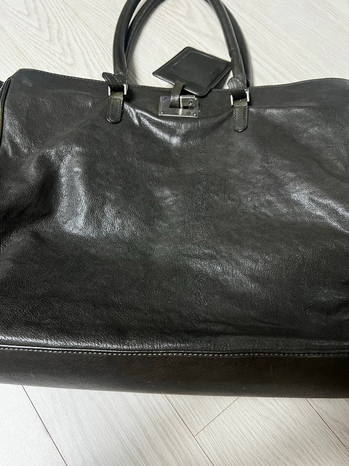 타임 카프스킨 레더 토트백(카키브라운) 상품이미지3