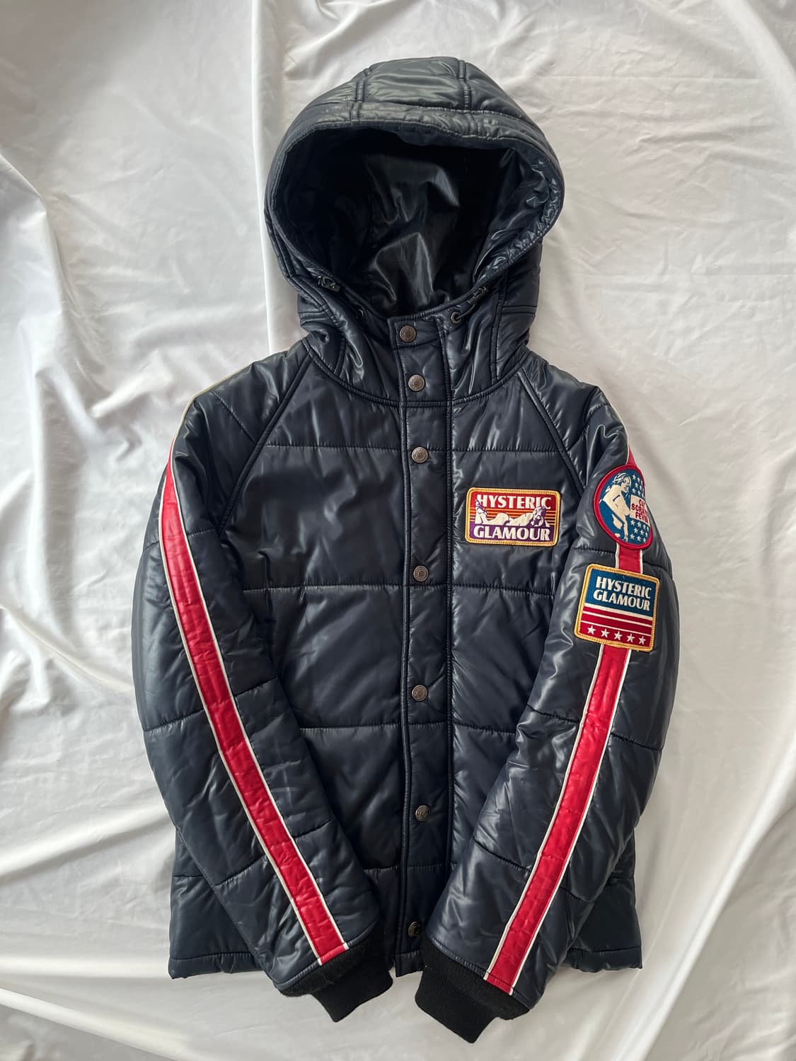히스테릭 글래머 아카이브 히스걸 로고 패치 후드 패딩 다운 점퍼 상품이미지1
