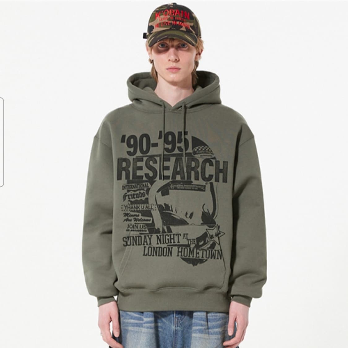 비바스튜디오 빈티지 로고 그런지 무드 기모 후드티셔츠 XL 상품이미지1