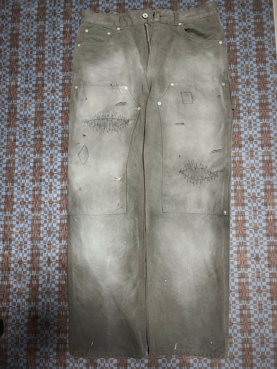 Blackout CRACK Larry doubleknee pants M 상품이미지3