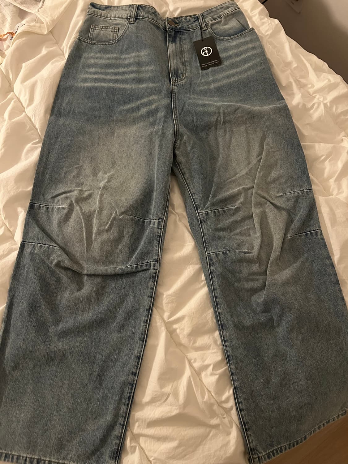 노드 와이드 배기 데님 팬츠 (라이트 블루) [3] 상품이미지2