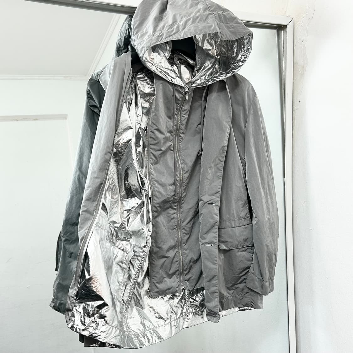 준지 20SS 리플렉티브 레이어드 후드 블레이저 자켓 상품이미지1