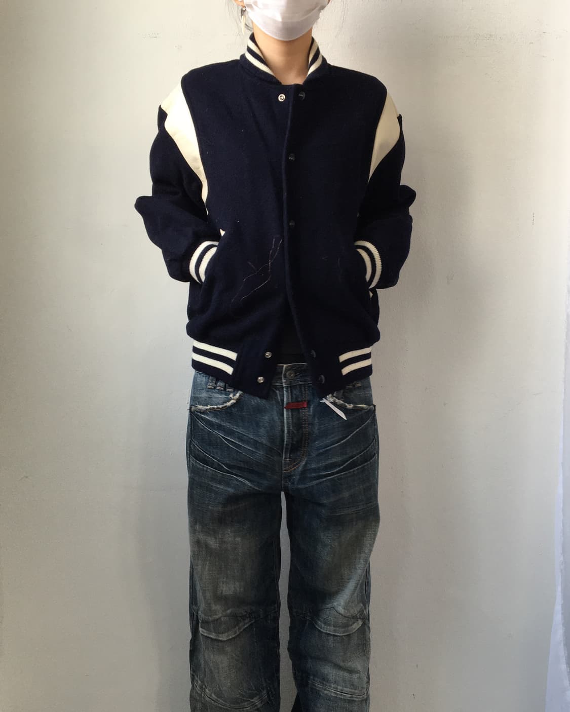 Leather layered woolen jacket 상품이미지6