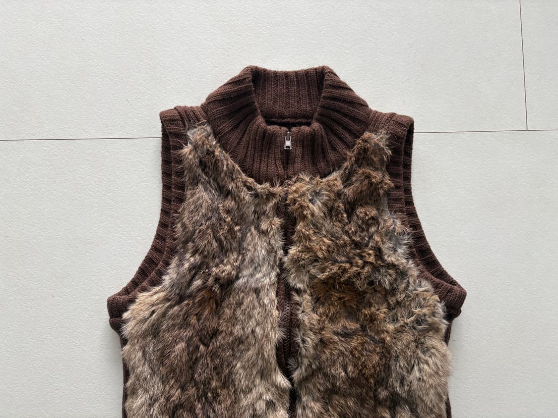 faux fur knit vest 상품이미지2