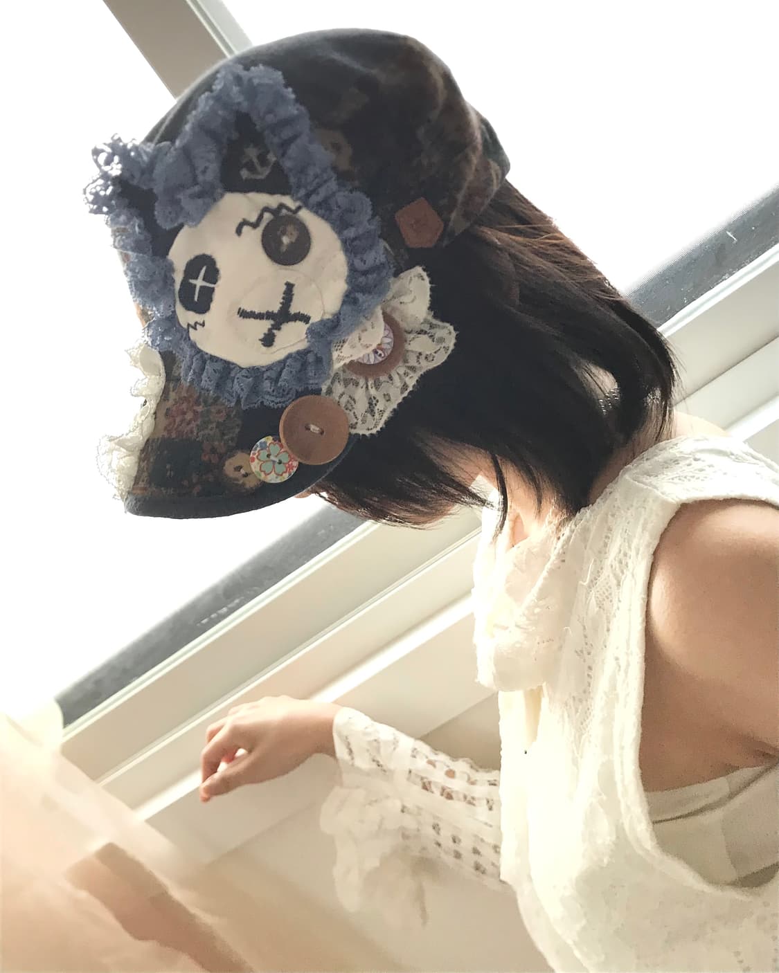 Custom🐾)Kitsch panda xX patchwork cap 상품이미지6