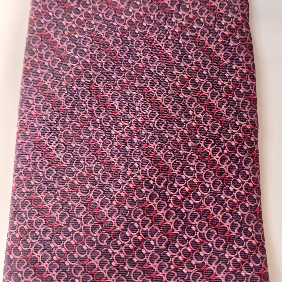 란셀 실크 퍼플 패턴 넥타이 9.6cm A등급 A19824 상품이미지8