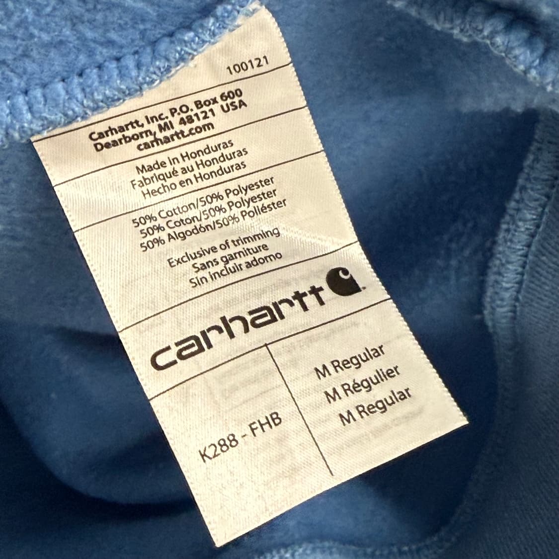 칼하트 블루 후드티 로고 프린팅 M 상품이미지3