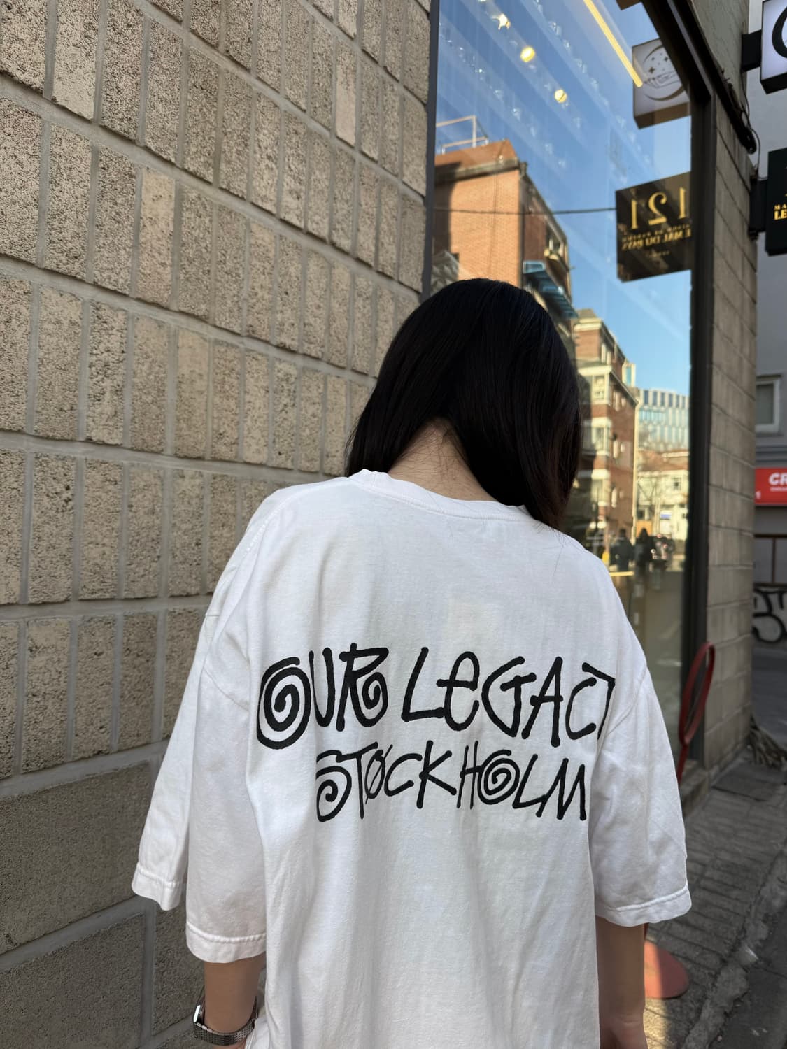 스투시 x 아워레가시 오버핏 티셔츠 상품이미지1