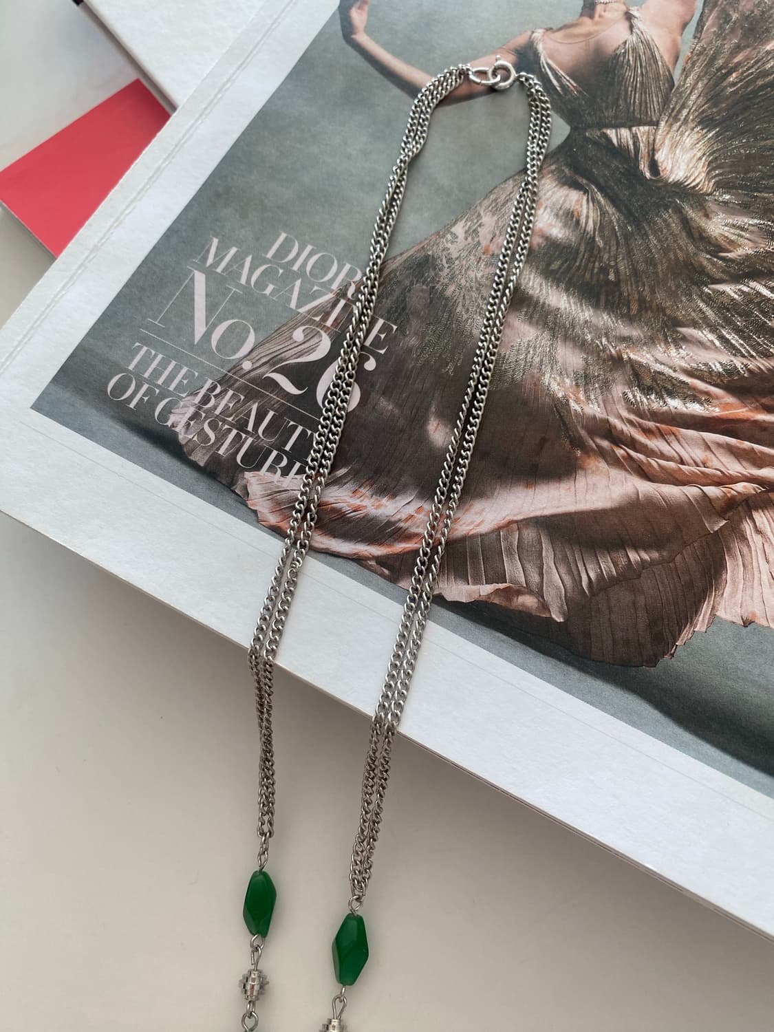 빈티지 그린 롱 목걸이 상품이미지4