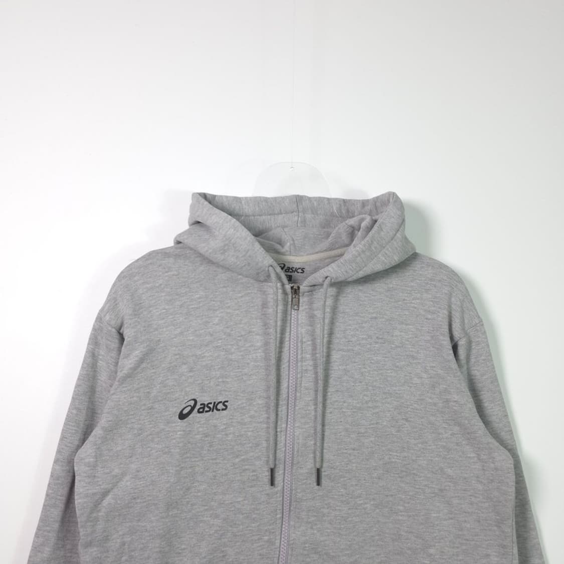 아식스 올드스쿨 스몰 로고 그레이 후드 집업 S 상품이미지3