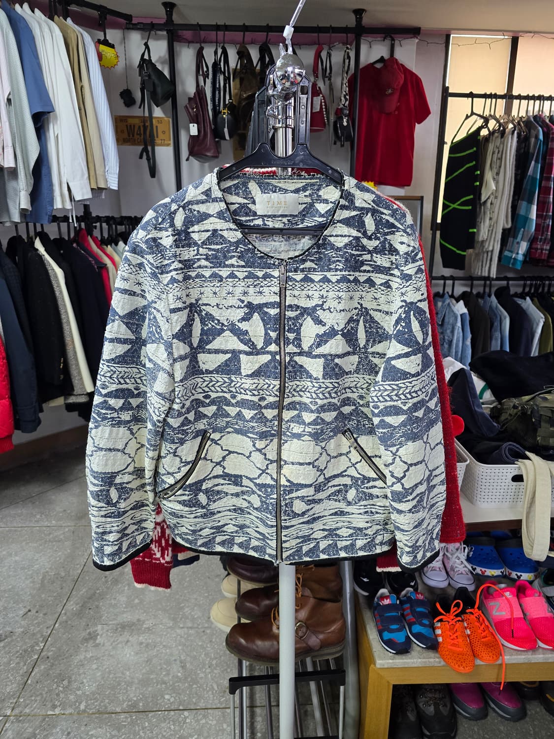 TIME 타임 패턴 짚업 자켓 (1282) 상품이미지1