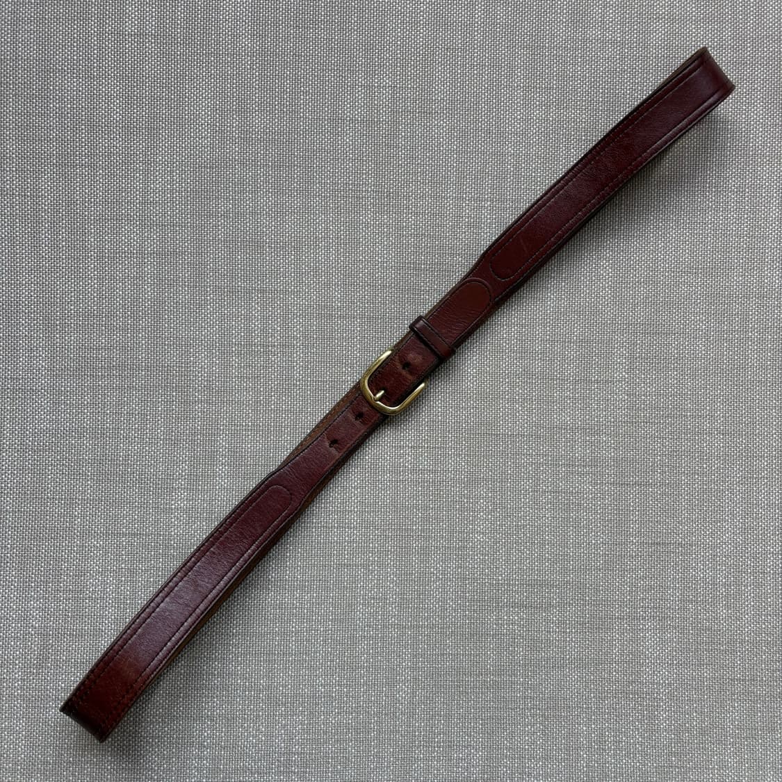 [40] 90s URUGUAY 브라운 레더 솔리드 브라스 버클 벨트 상품이미지3