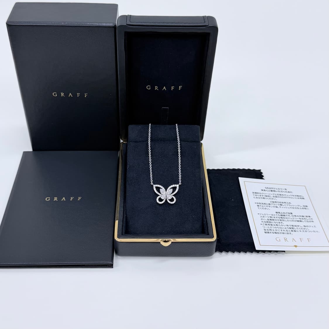 1050판매[S+급/미니]그라프 버터플라이 실루엣 다이아 펜던트 목걸이 상품이미지1