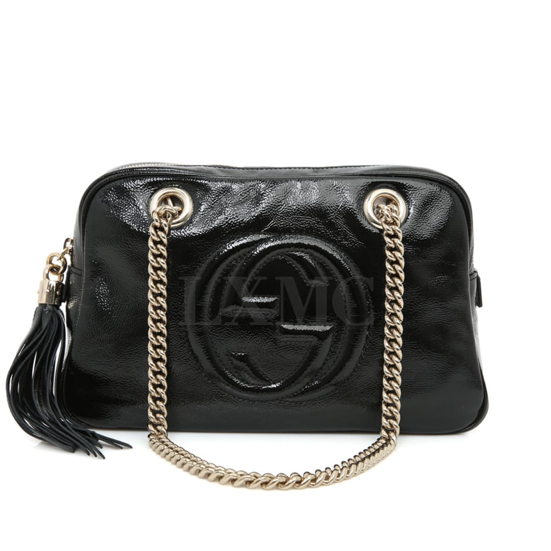 구찌 소호 더블 체인 숄더백 블랙 페이던트 로고백 308983 상품이미지1