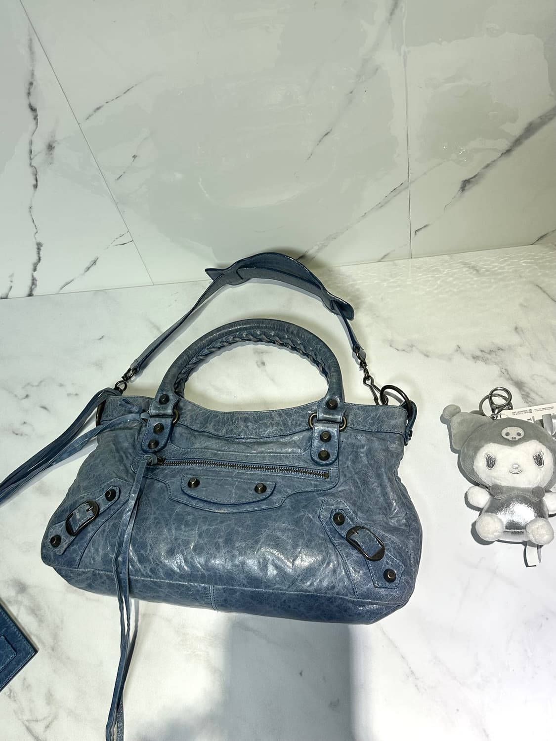 [A 정품] 발렌시아가 시티 모터백 퍼스트 블루 상품이미지9