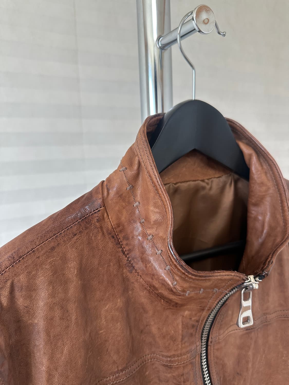 이태리 lambskin 싱글 집업 자켓 상품이미지3