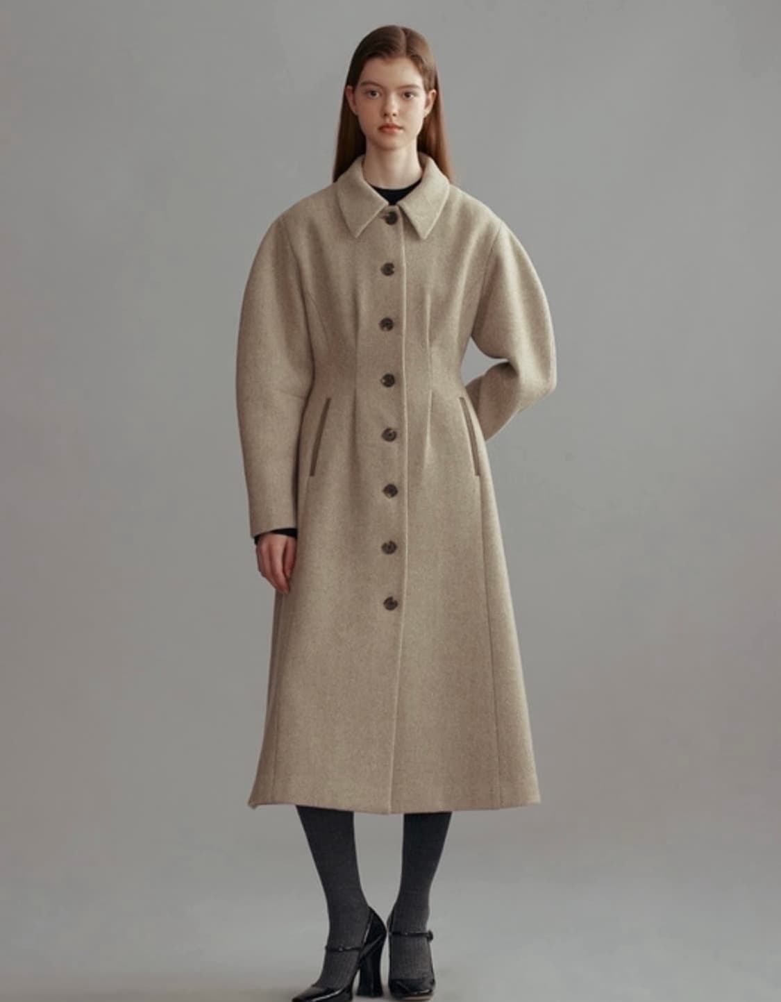 앤유 앤젤 코트 다크베이지 상품이미지2