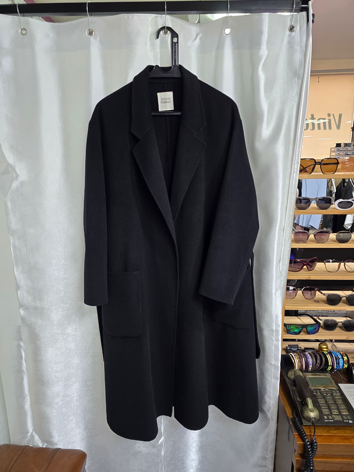 스튜디오톰보이 블랙 롱코트 (1476) 상품이미지1