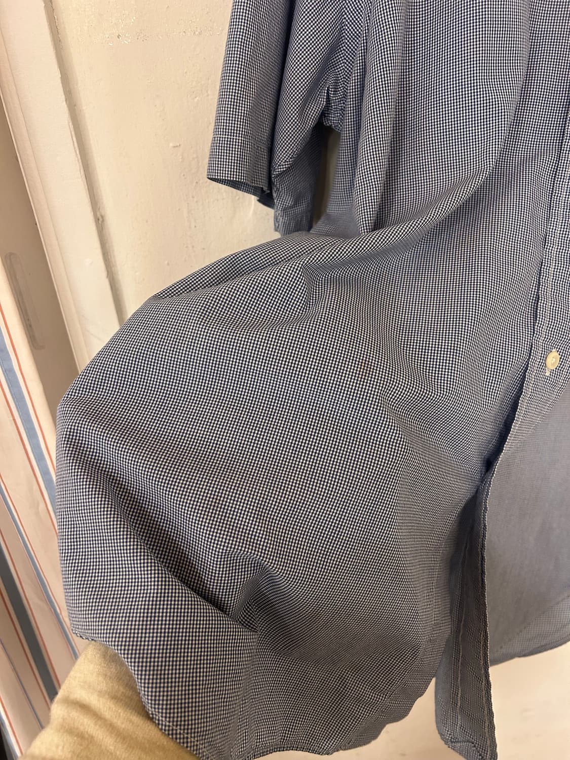 폴로 랄프로렌 네이비 체크 반팔 셔츠 M (실측110) 상품이미지8