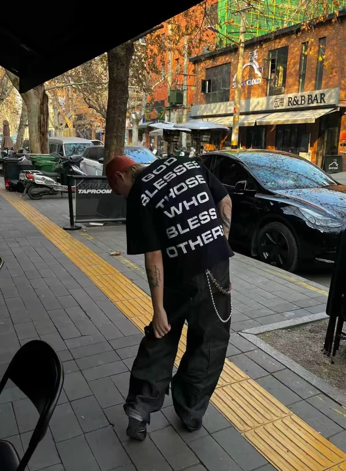 크로스 레터링 오버핏 반팔 티셔츠 상품이미지4