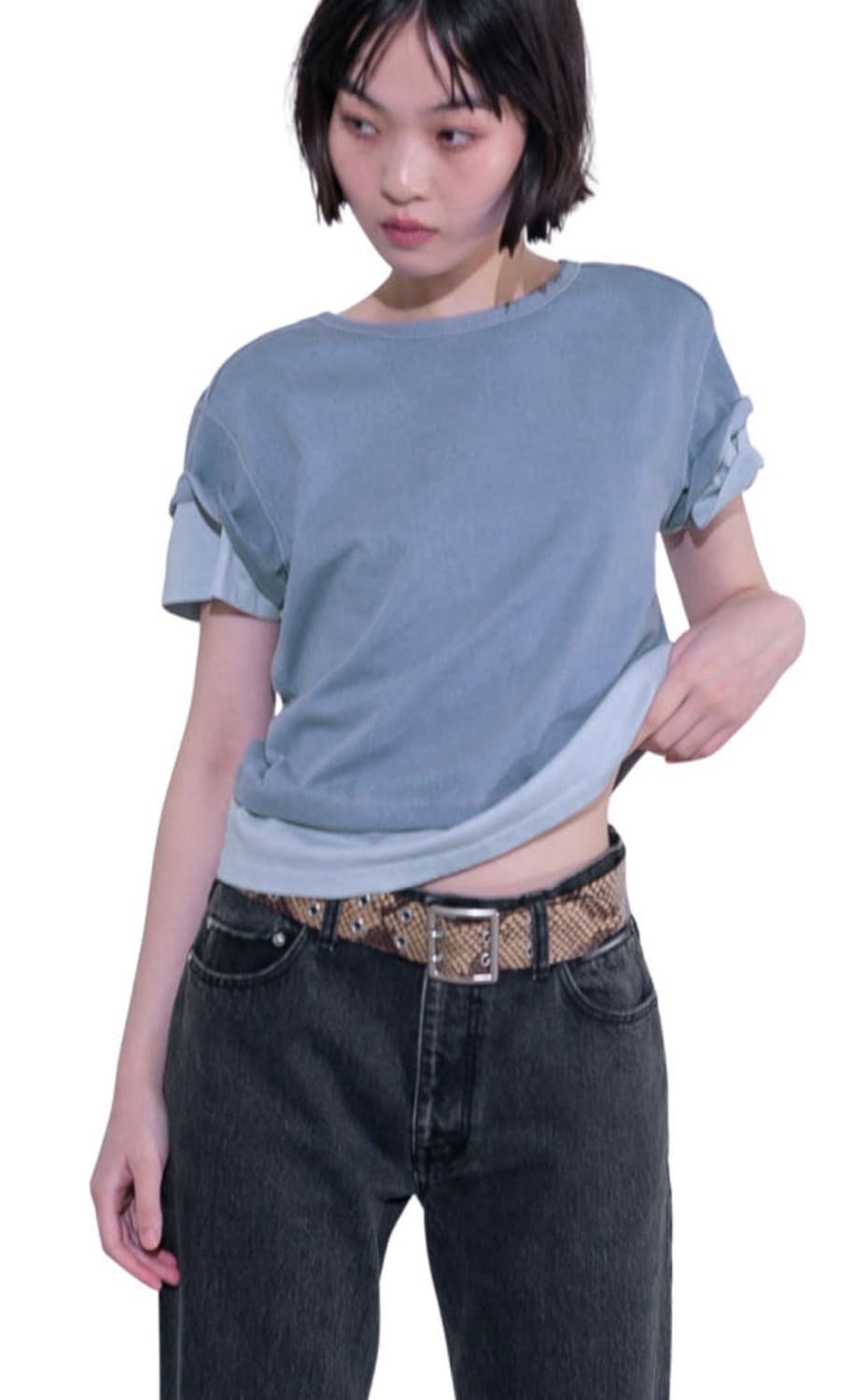 25SS 퍼버즈 PERVERZE 레이어드 반팔 티셔츠 (F) 상품이미지4