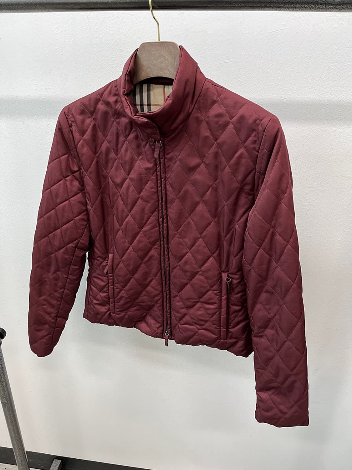 여) 버버리 버건디 퀼팅집업  상품이미지1