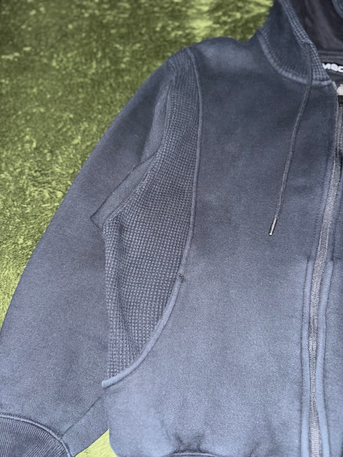 [M] MSCHF 미스치프 와플 믹스드 패널 후드 집업 블랙 상품이미지4