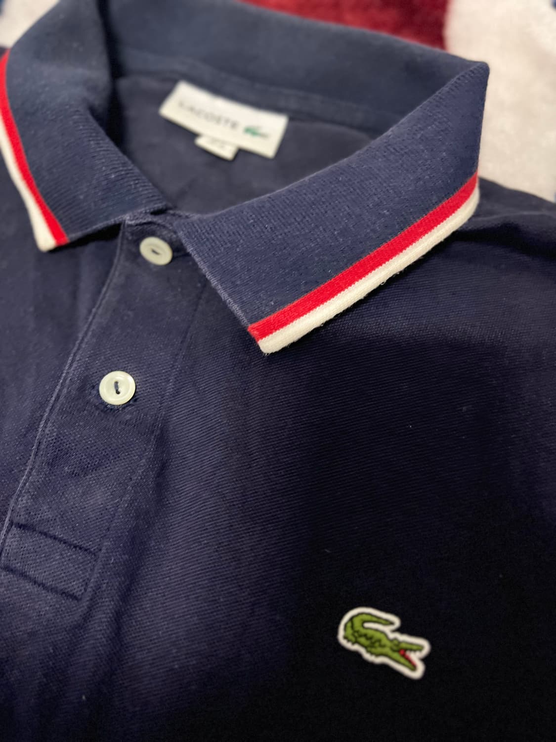 라코스테 네이비 트리밍 폴로티 XL(105) 상품이미지2