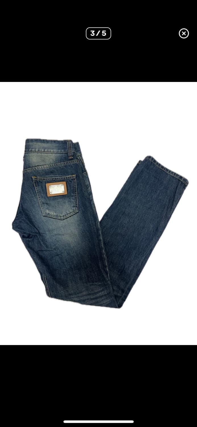 Dolce & Gabbana 가죽 패치 데님 팬츠[46] 상품이미지3