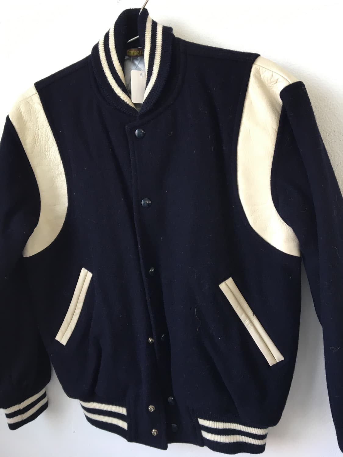 Leather layered woolen jacket 상품이미지4