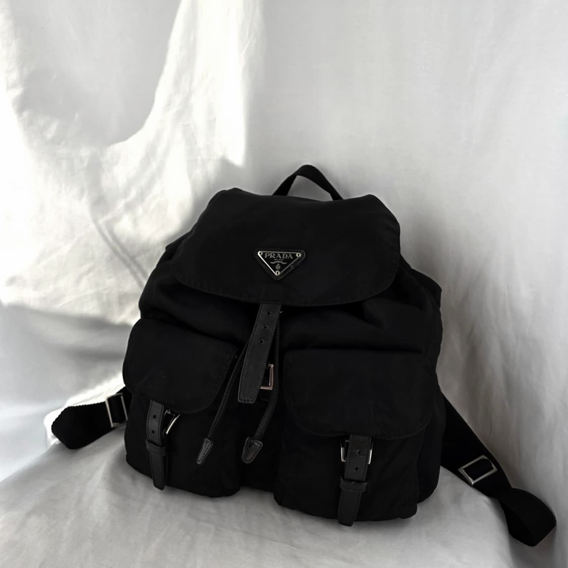 [정품 PRADA] 프라다 투포켓 나일론 빈티지백팩 라지 상품이미지8