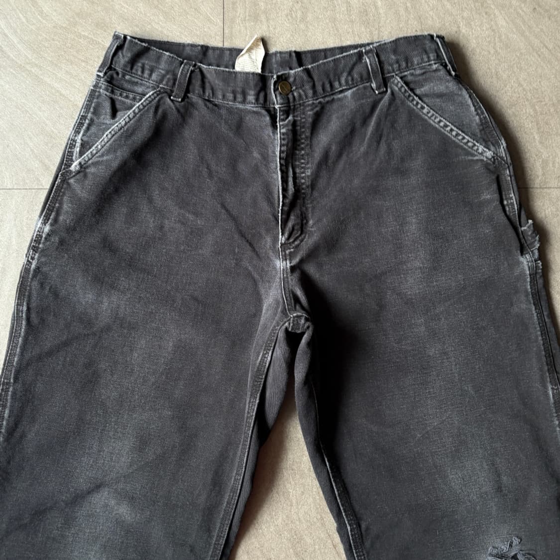 칼하트 정품 오리지널 블랙 싱글니 카펜터 팬츠 상품이미지6