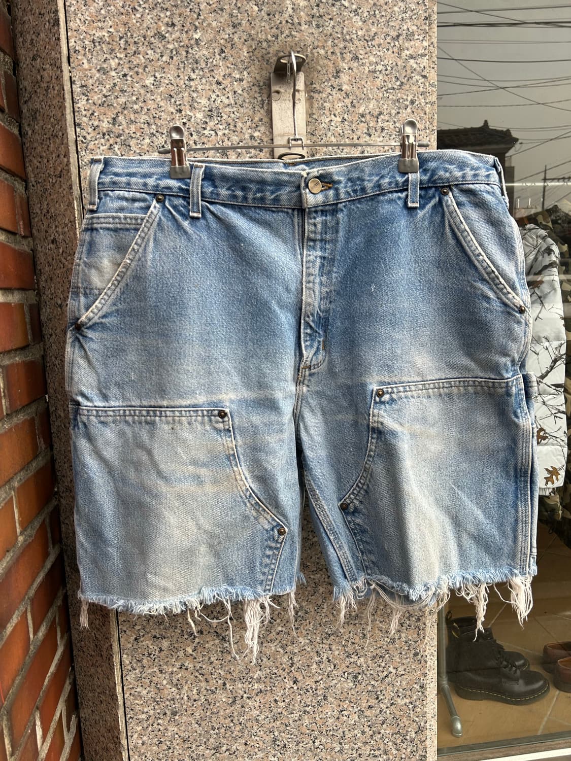 빈티지 칼하트 데님더블니 컷오프쇼츠 36in 상품이미지6