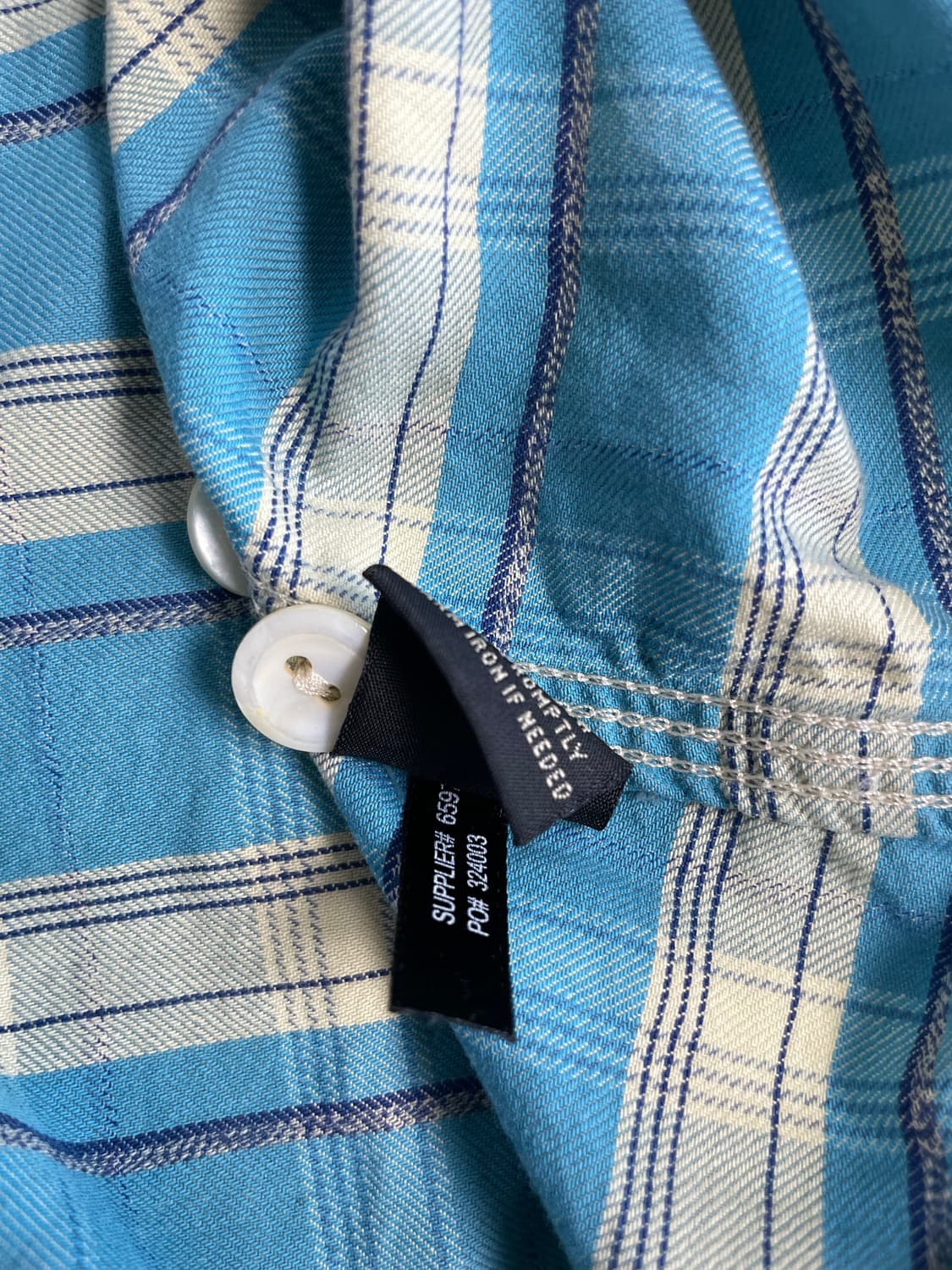 RRL 페이디드 블루 체크 셔츠(M) 상품이미지3