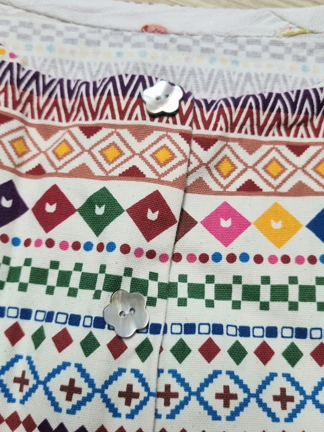 일본 빈티지 꽃 단추 조끼 상품이미지2