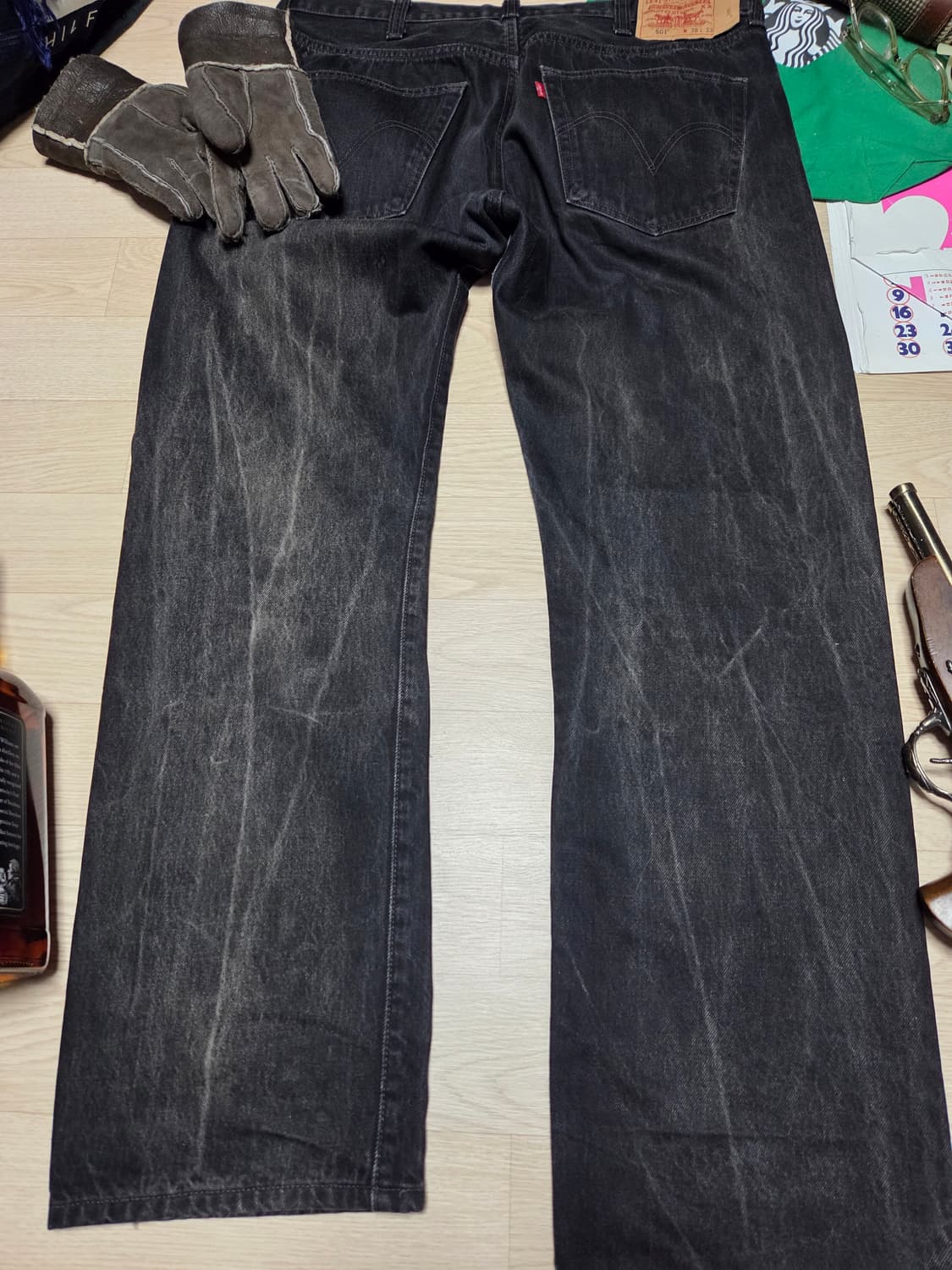 LEVIS 501 빈티지크랙 워싱 흑청 플레임 상품이미지6