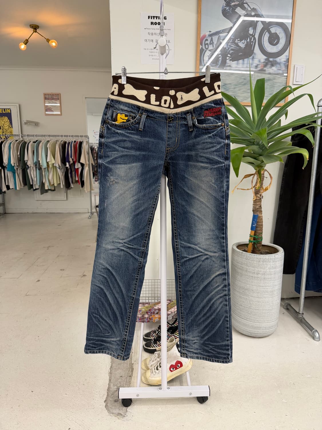 일본빈티지 y2k 패치 워시드 데님팬츠 상품이미지5